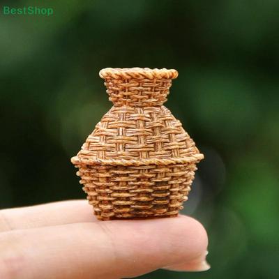 5 Stück Simulation Mini-Arbeitswerkzeuge Miniatur-Geflochtener Korb Handarbeiten Kreatives DIY Mikro-Landschaftsdekoration