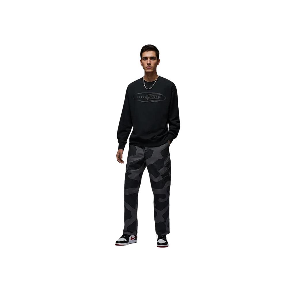 Jordan Essentials FW24 Crew Neck Sports Letter Pattern Long Sleeve Sweatshirt Men Sweatshirt Black HV9284010