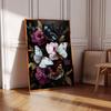 Butterflies Roses Wildflower Meadow Poster Canvas  Print Wall Art  Moody Gothic for Living Room Home Decor Cuadros