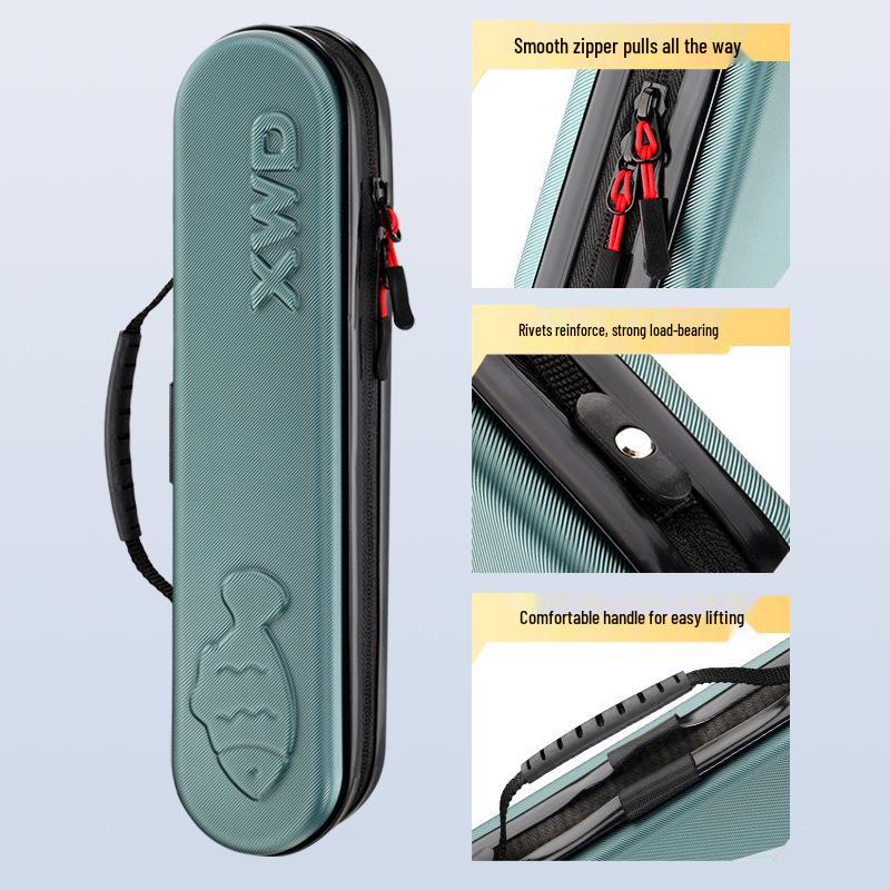 Compact Hard-Shell Fishing Rod Bag - Portable, Small 45cm for Simple Wild Fishing