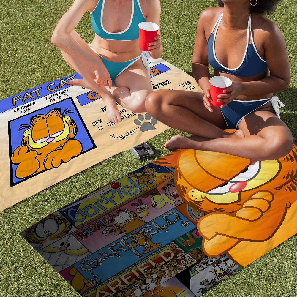 Cute Anime G-Garfields Cat Big Microfiber Beach Towels Quick Dry Towel Sand Beach Towels Pool Towel For Travel Swim Pool Yoga