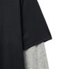 NOIRER Layered Half Long Sleeve T-Shirt (Navy Gray)