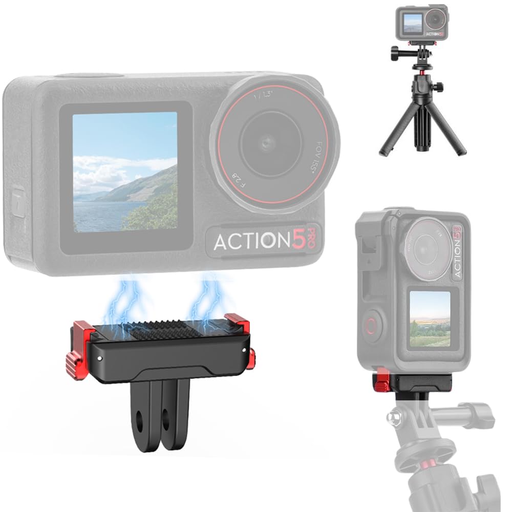 

DJI Osmo Action 5 Pro Magnetic Connection Adapter Quick Release Adapter Mount Suitable for Neck Mount Mount/Mini Tripod/Bicycle/Motorcycle/Car