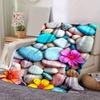 1pc. Pastel Pebble & Flower Print Blanket - Home Decor, Office Blanket, Outdoor Blanket, Gift for All Seasonsz0416242