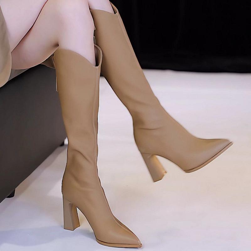 Fashion Elegant Heeled Zipper Ladies Knee High Shaft Shoes Goth on Promotion Cosplay Comfortable 2025 New Fashion in Women's Long Boots