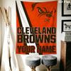 Name Custom Cleveland Browns Logo Wall Tapestry Aesthetic Wall Hanging Printed Fabric Blanket Decorative Tapestries for Bedroom Living Room Home Decor
