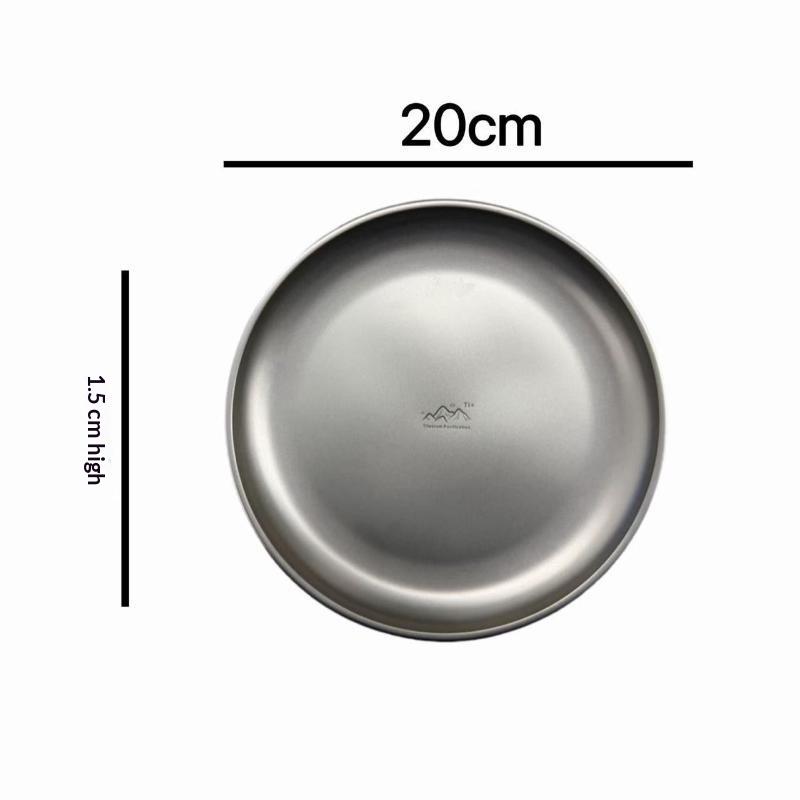 Titanium Camping Plate Travel Tableware Stackable Camping Supplies Backcountry Dinnerware For Backpacking Picnic Equipment