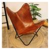 NEW Handmade Vintage Leather Butterfly Relax Arm Chair Sleeper Seat Folding