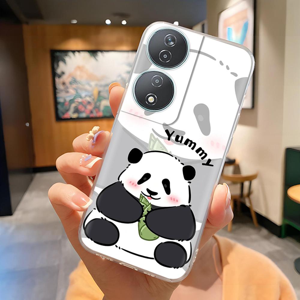 For Honor 90 Smart Case Soft Silicone Bumper Painted Flower Panda Cases For Honor 90Smart Phone Case CLK-NX1 Cover Coque Fundas