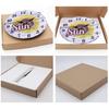 Analog Sunflowers Wall Clock 30cm with Large Arabic Numerals, Farmhouse Wooden Floral Wall Decors for Dining Area and Hallway