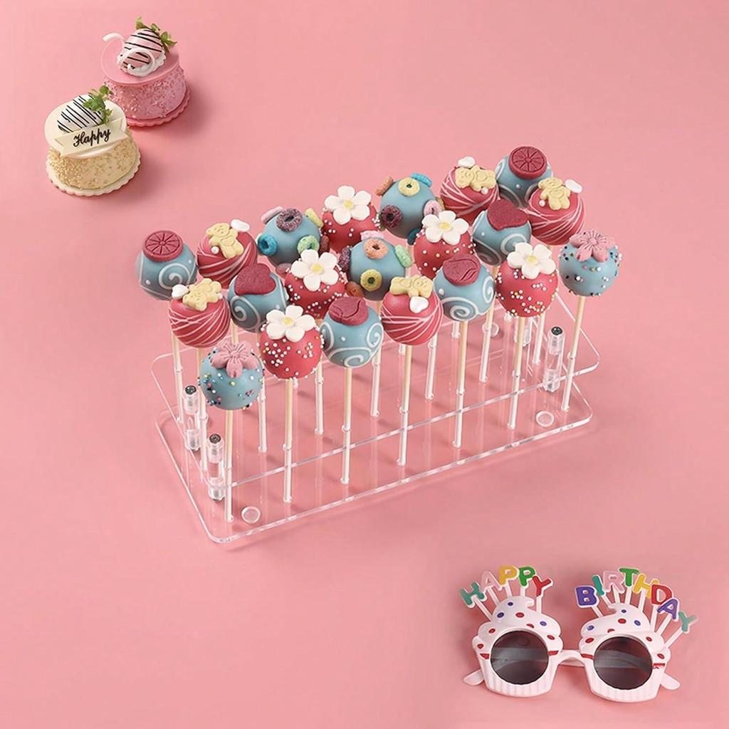 15/21 Hole Clear Acrylic Lollipop Holder Lollipop Sticks Candy Pop Display Stand Cakepopsical Stand Halloween Candy Decorative