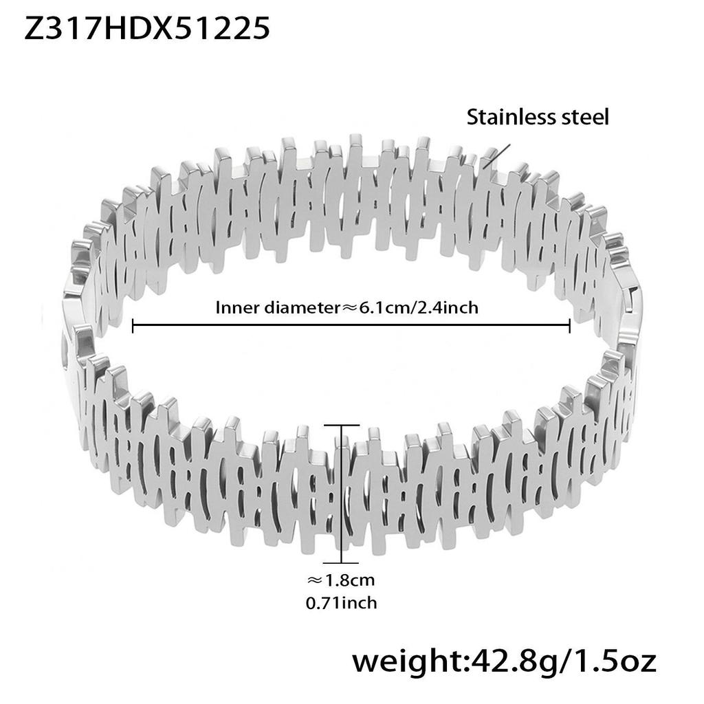 18K Gold-Plated Stainless Steel Geometric Bracelet with 5A Zircon Inlay