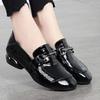 Rubber Low Heel (less Than 3cm) Single Shoe Low Top Shoe Round Head PU Middle Mouth Square Heel Fashion Casual Rubber Sole