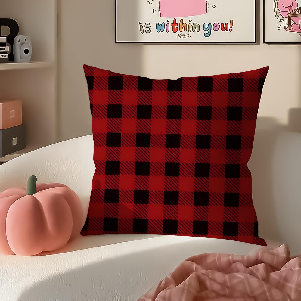 Classic Plaid Scottish attern NNordic Scottish Cushion Cover Pillowcase Short Plush Invisible zipper Room Sofa Cushion Cover