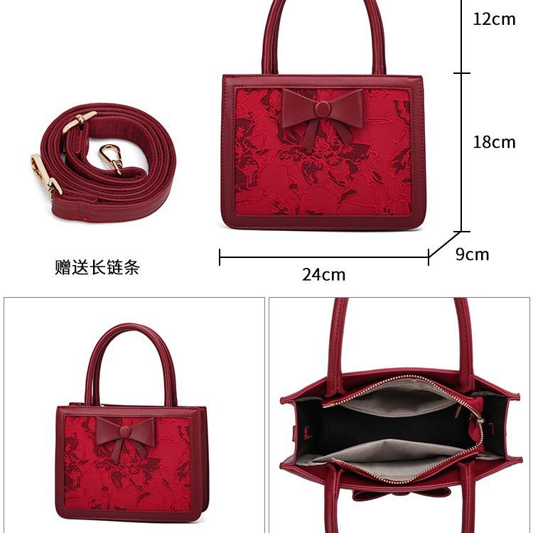Premium Wedding Bag New Chinese Handbag Large Capacity Red Bag Women'S Wedding Foreign Style Bride Bag Daily Available