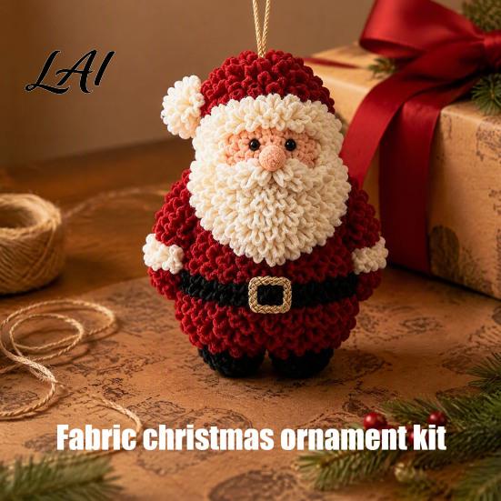 Keepsake Ornament Crafts Fabric Poke Art Christmas Kit DIY 3D Santa Tree Craft Handmade Hanging Ornaments Snowman Gingerbread Man for Holiday Mantel