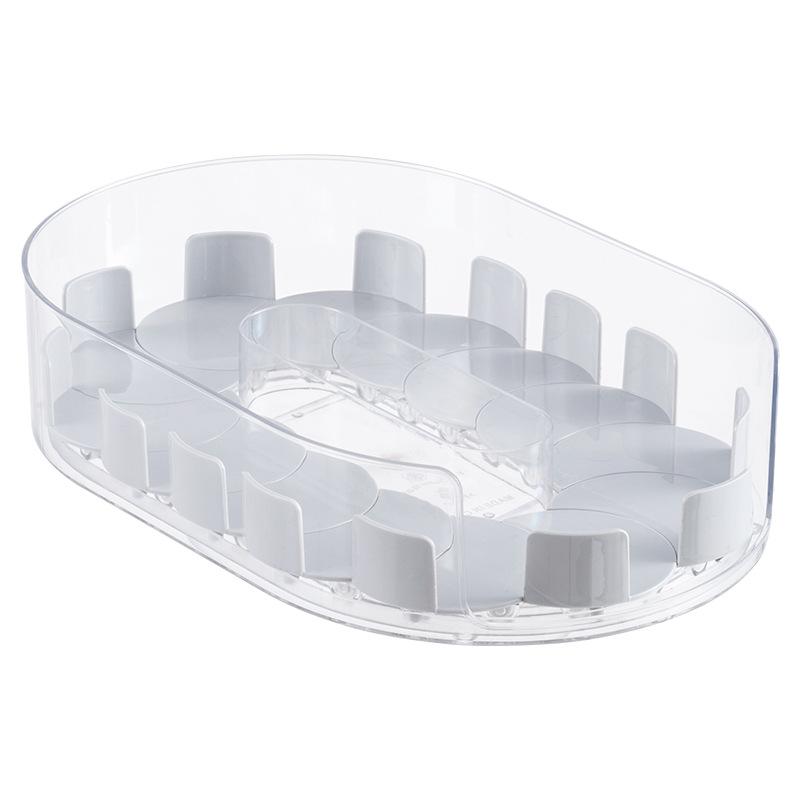360 Rotating Refrigerator Storage Box Multifunctional Spice Organizer Simple Drink Tray for Kitchen Countertop