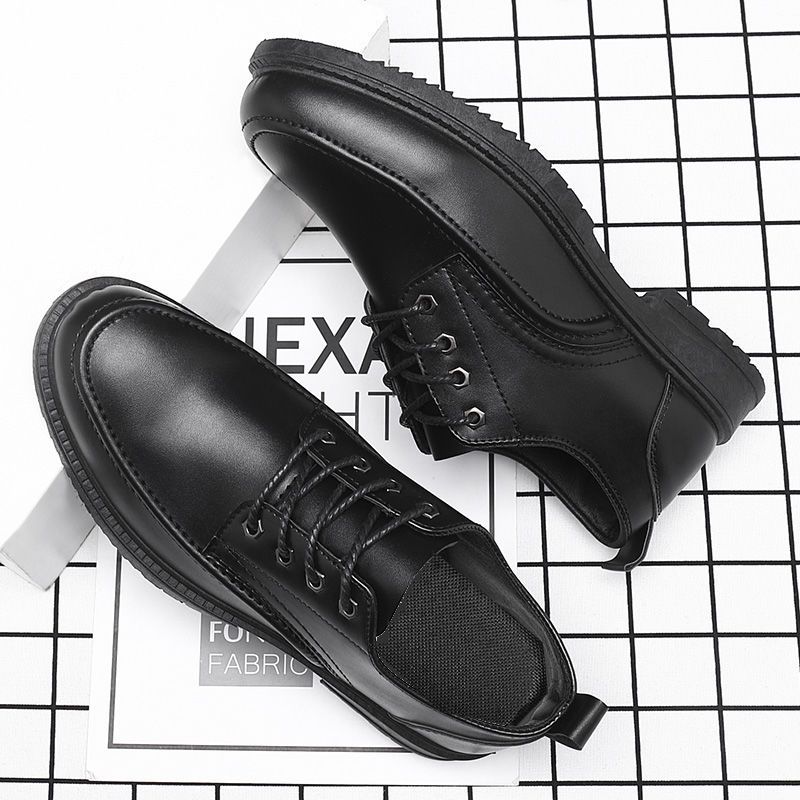 Business Men's Leather Dress Shoes Brogue FlatMale Casual Formal Shoe Black Summer Sale Footwear Offer Size 45 New In Cowhide