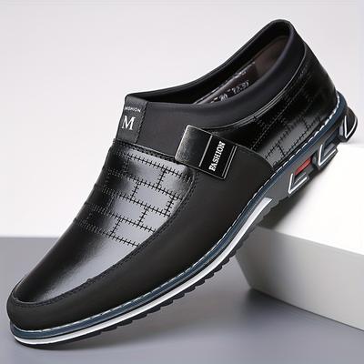 Men's Casual Faux Leather Loafer Shoes, Formal Dress Slip On Shoes For Business Office, Spring And Autumn