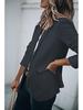 2025 Autumn Women's Long Sleeve Solid Color Suit Collar Single-Breasted Coat
