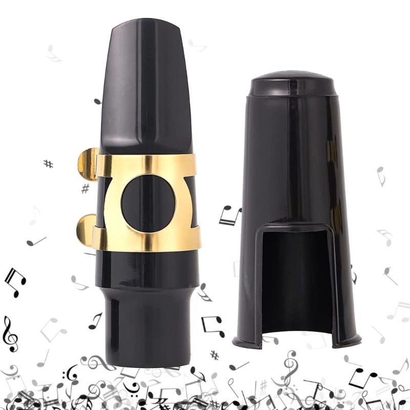 Alto Saxophone Mouthpiece Kits Includes Saxophone Mouthpiece, Plastic Cap, and Metal Ligature Clip Sax Saxophone Parts