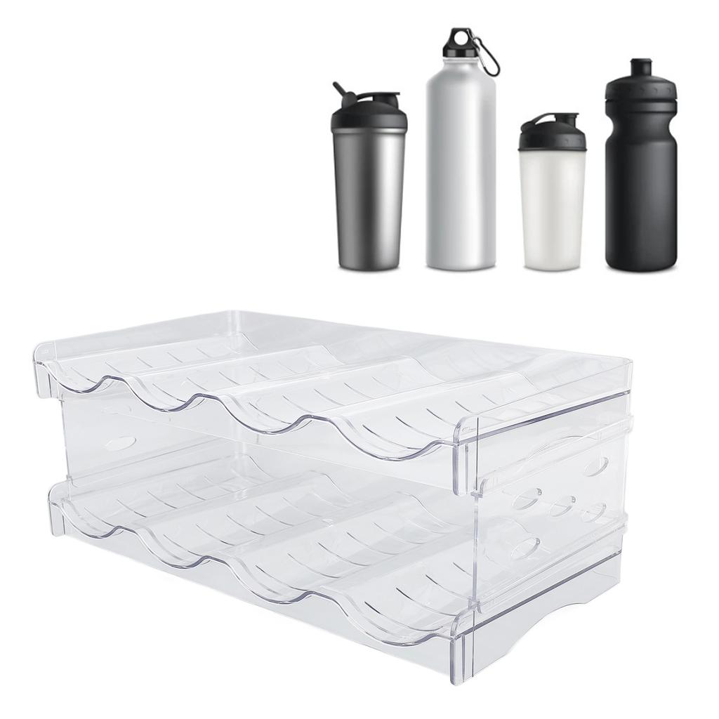 Stohovatelná láhev na vodu   Dvouvrstvý průhledný plastový stojan na šálky na stůl do kuchyňské skříňky