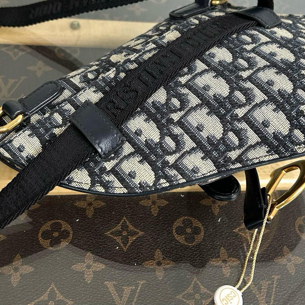 [Usato] Mini Borsa a Sella Dior 'Jacquard Dior Oblique Blu' - Eccellente #1VEM4H0