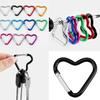 Pack of 10 Heart Shaped Metal Carabiner Keychain Accessory Portable for Outdoor Climbing and Camping Keyring Hook