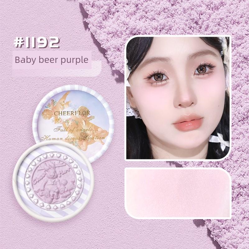 Cheerflor Angel Embossed Blush Low Saturation Expanding Color Milk Powder 1198 Nude Makeup Korean Style for Women