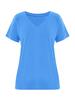 T-shirt da donna con scollo a V a maniche corte, vestibilità larga, top casual estivo