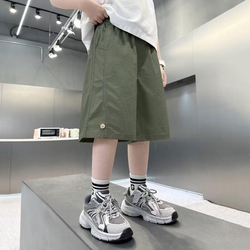 2026 Boys' Ice Silk Summer Capri Sports Shorts for Kids