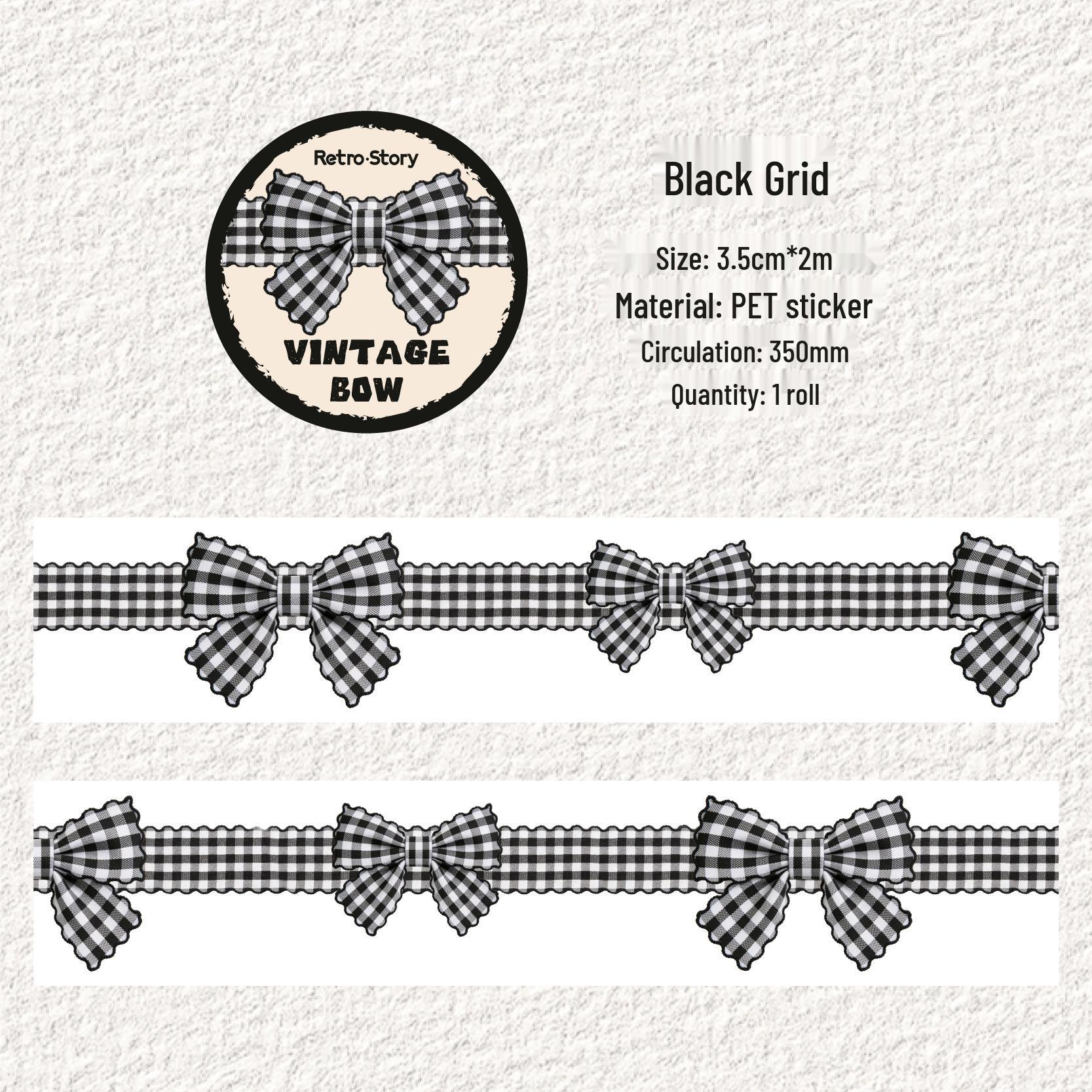 Retro Bow Series DIY Decorative Journal Stickers - Vintage Style, 6 Designs