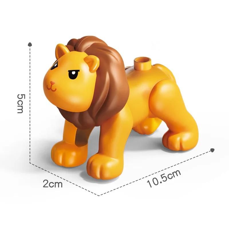 Big Building Blocks Zoo Animal Figure Accessories Frog Snail Dog Comptatible Large Bricks Children Kids Assembly Toys Party Gift