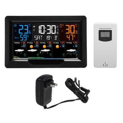 Reloj Meteorológico Inteligente WiFi Inalámbrico Reloj Meteorológico Digital para Temperatura Humedad Barométrica