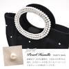 2way Pearl Handle Party Bag Wedding Large Beaded Tote Silver [PLEX] Women's