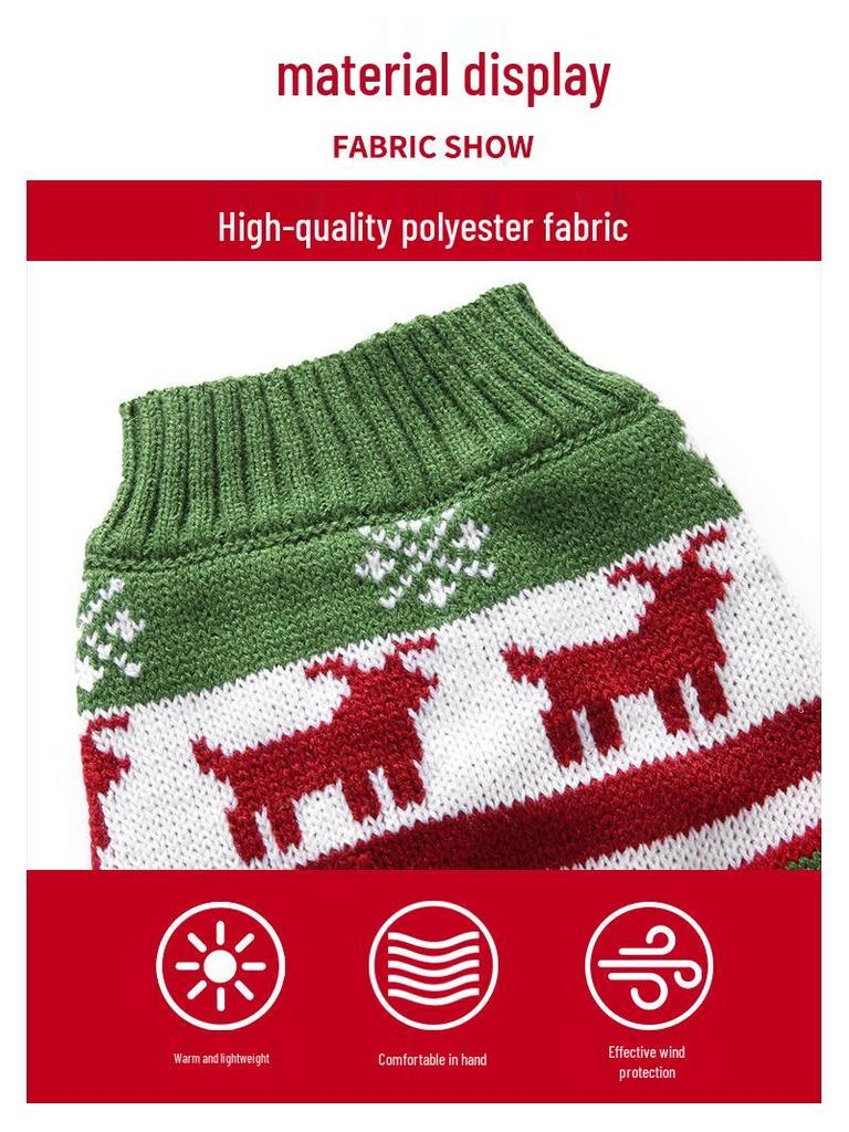 Winter Warm Christmas Snowflake Dog Sweater for Cold-Weather Protection