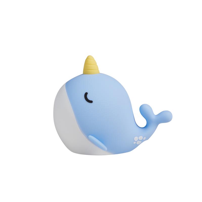 

Новинка Нічник Нарвал Силіконовий Кит Дитяча Лампа з 3 Рівнями Затемнення Таймером Сенсорне Керування Нічне Світло для Декору Спальні синій