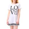 Elegant Sports Women Letter Love Printed Long T-shirt One-piece Casual Dress Zipper
