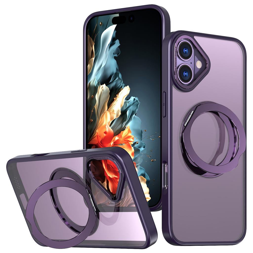 For iPhone 16 Plus Case Compatible with MagSafe TPU+Acrylic Kickstand Phone Cover