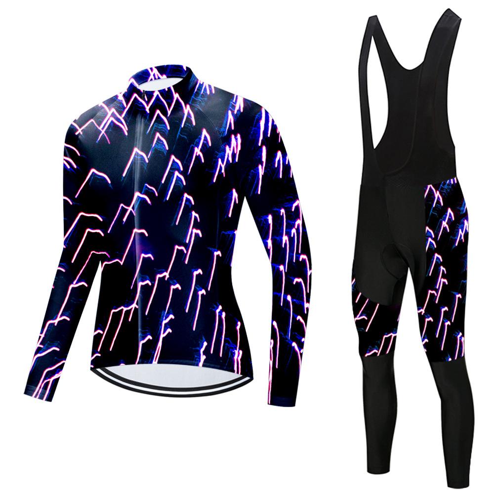 Set Long Sleeve Top Strap Pants Cycling Suit 2026 Autumn Breathable Cycling Suit Set