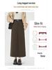 Women's High-Waist Woolen Midi Skirt - Slimming Bodycon with Slit for Autumn/Winter