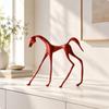 Geometric Horse Figurine Modern Minimalist Alloy Decor Piece Slender Statue for Living Room,