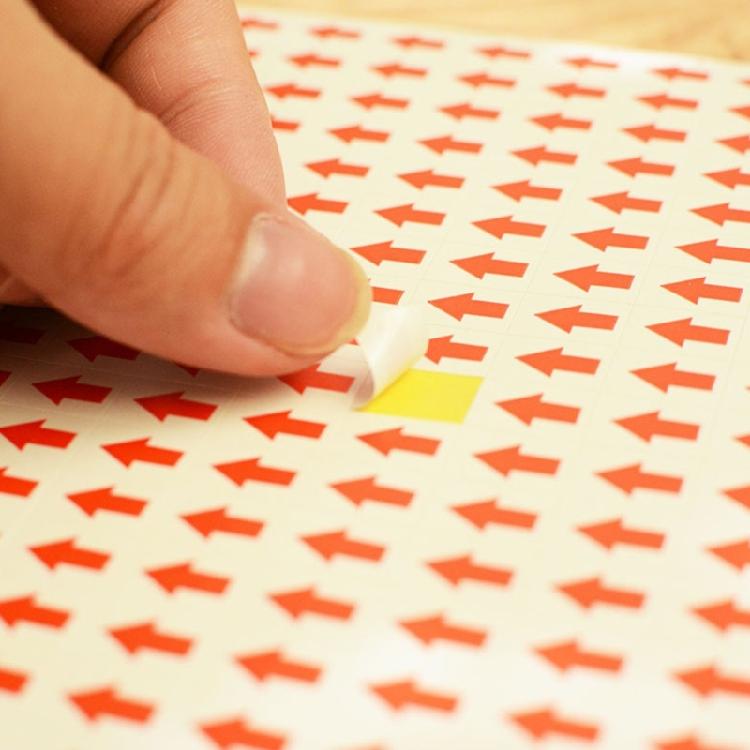 60 Blatt/Packung Pfeil-Etiketten, kleine Pfeil-Aufkleber, Pfeil-Etiketten, Aufkleber zur Farbcodierung, Schilderaufkleber