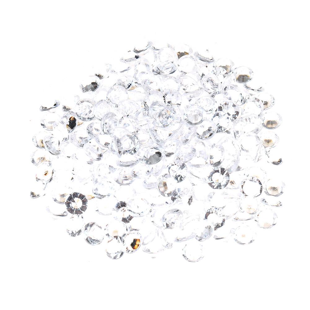 500 Stück 10mm DIY Transparente Spitze Acryl Diamant Edelsteine für Hochzeitsfeier (Weiß)