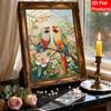 Frameless DIY Pearl Bead Painting Kit Two Parrots Pattern Creative Relaxing Craft Canvas Home Decor Adult Gift