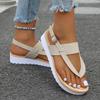 Fashion Summer Women Sandals 2025 New Large Size Flat Bottom Sandals Fashion Thick Heel Comfortable Rubber Sole Platform Women Shoes