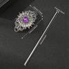Carved Flower Hair Stick with Crystal Filigree Buyao for Women Girl Buyao for Traditional Headpieces Hair Jewelry