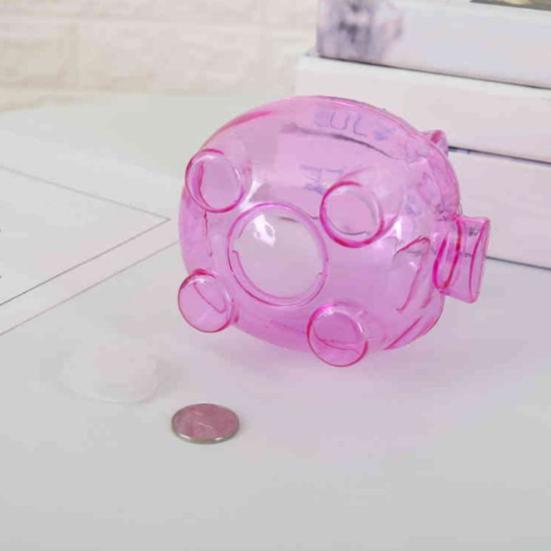 Piggy Bank Transparent Visible Cute Cartoon Pig Shape Money Saving Box for Daily Life