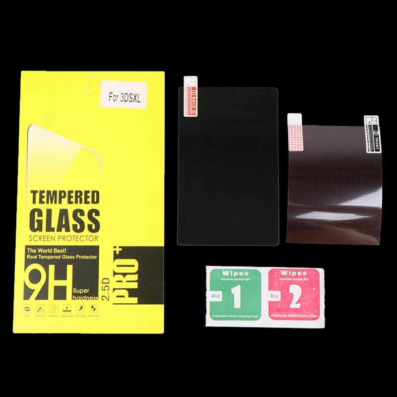 3Ds Xl/Ll Tempered Glass+Back Clear Screen Protector Cover For Nintendo Screen