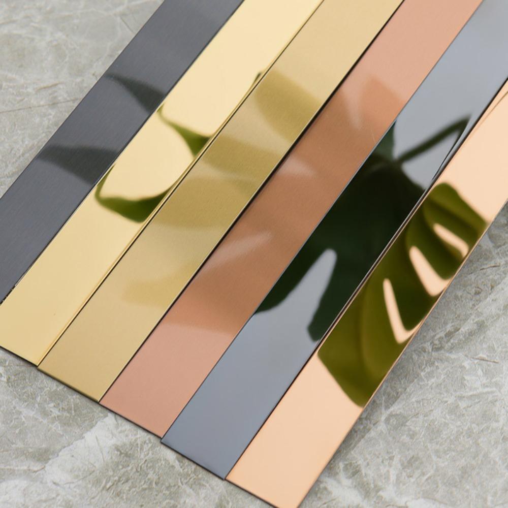 3Meter Mirror Wall Sticker Self-adhesive Stainless Steel Flat Decorative Line